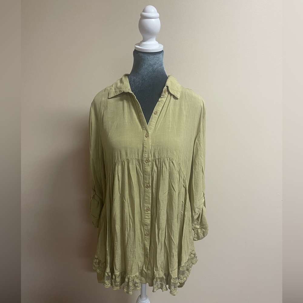 Umgee Yellow Shirt dress Size Small